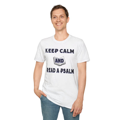 Keep Calm (Blue ink) Adult Unisex T-Shirt