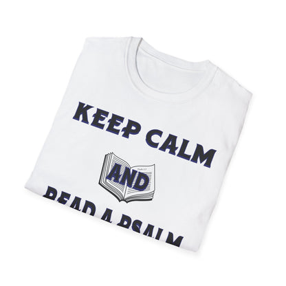 Keep Calm (Blue ink) Adult Unisex T-Shirt