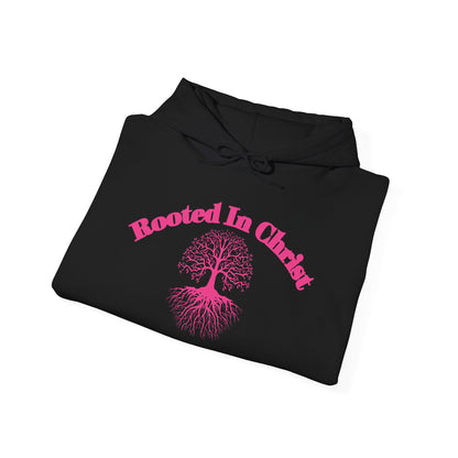 Rooted in Christ (Pink)- Adult Hooded Sweatshirt