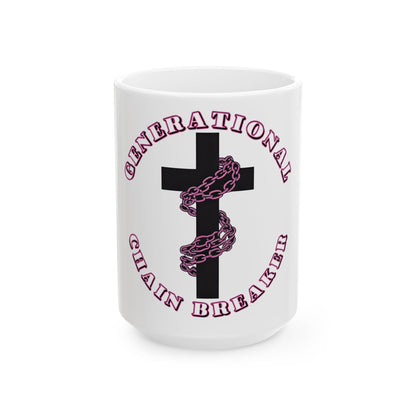 Generational Chain Breaker Cross Ceramic Mug, (11oz, 15oz)